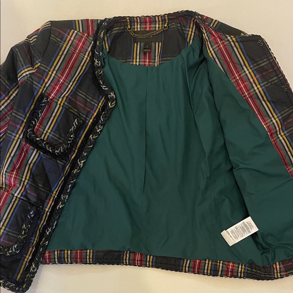 J. Crew Plaid Varsity Jacket with Black and Red - Picture 4 of 4